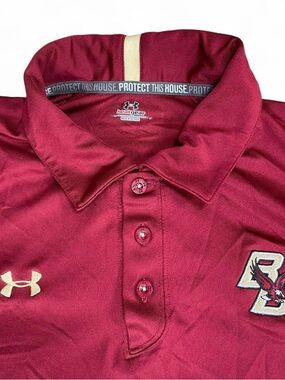 Under Armour Boston College Eagles Golf Polo Burgundy and Gold